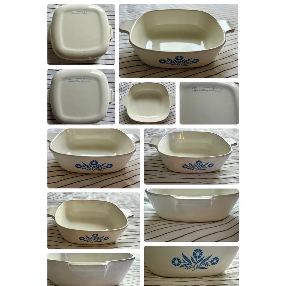 1 QT BLUE CORNFLOWER CORNING WARE DISH
